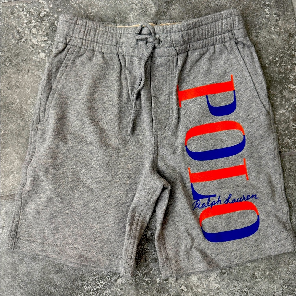 Polo Ralph Lauren Gray kids small size 8 cotton Shorts logo NWT